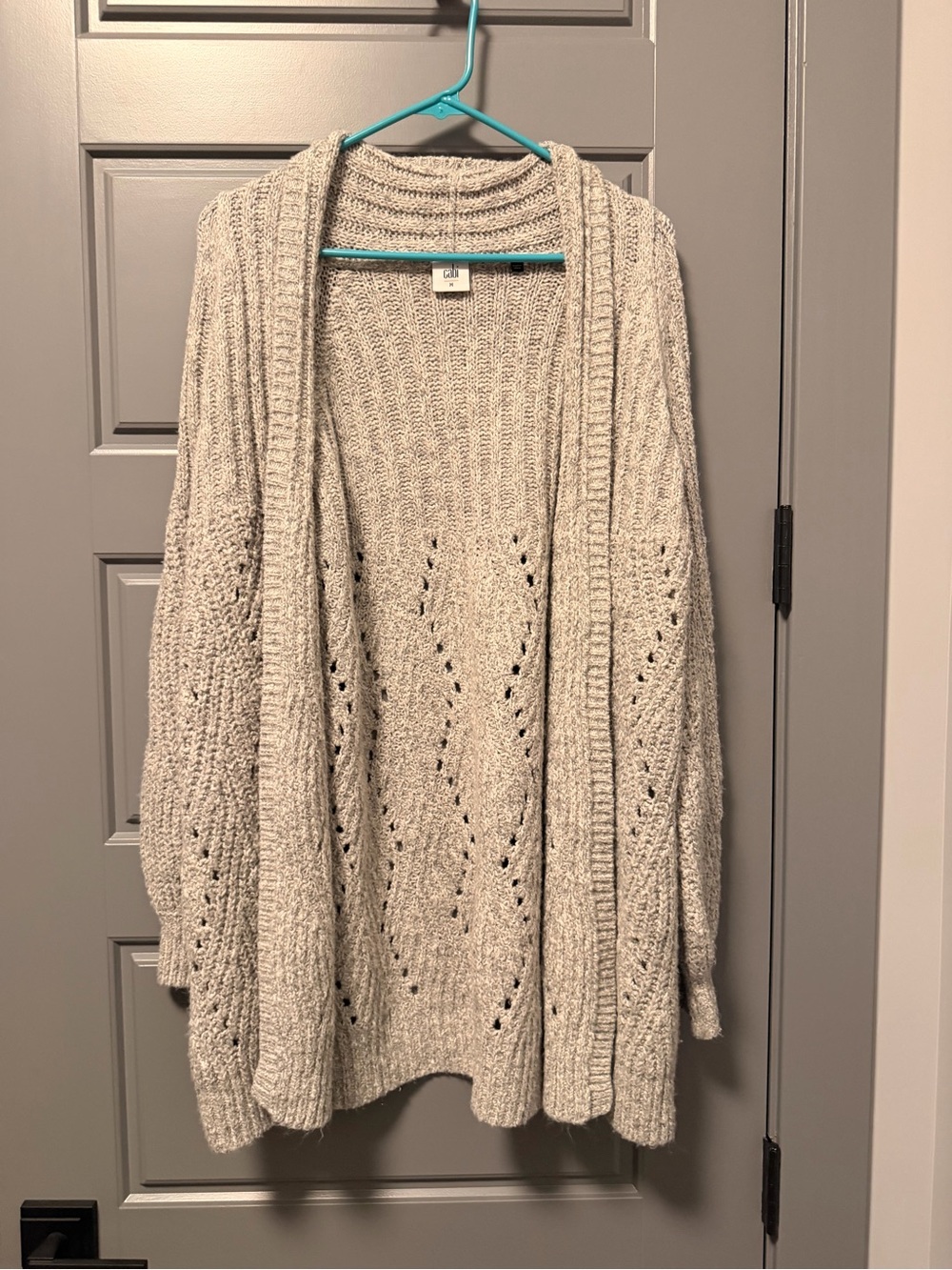 CAbi Cathedral Cardigan Sweater Bishop Sleeve Gray 2017 Fall MEDIUM
